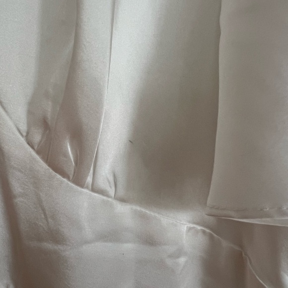 Eternal Bond White Satin Ruffled Flutter Sleeve Maxi Dress - Picture 7 of 10